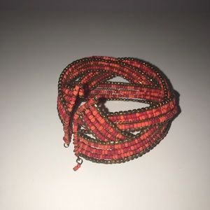 Orange Beaded Bracelet from India