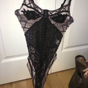 Purple/Black Sheer Bodysuit