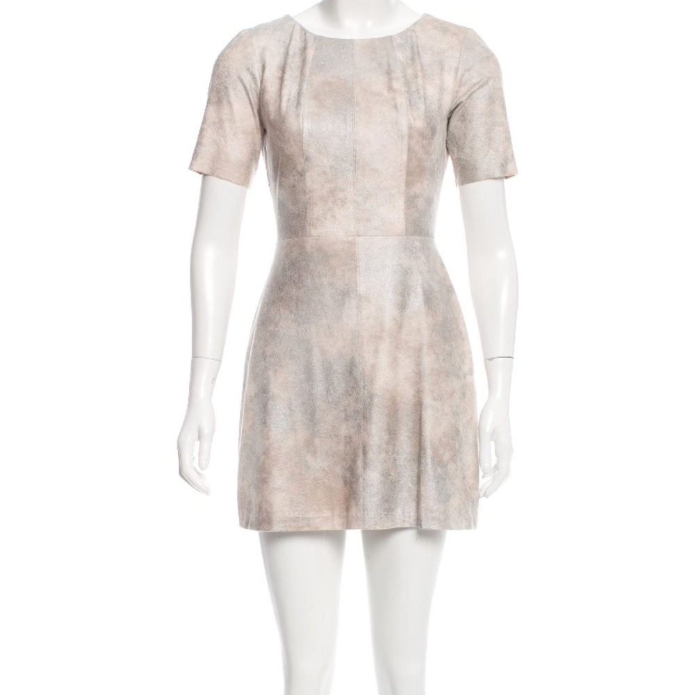 (Alexis) Metallic Faux Leather Mini Dress