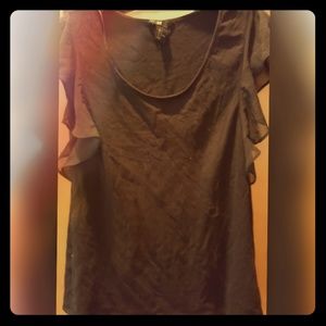 H&M black ruffle sleeve top