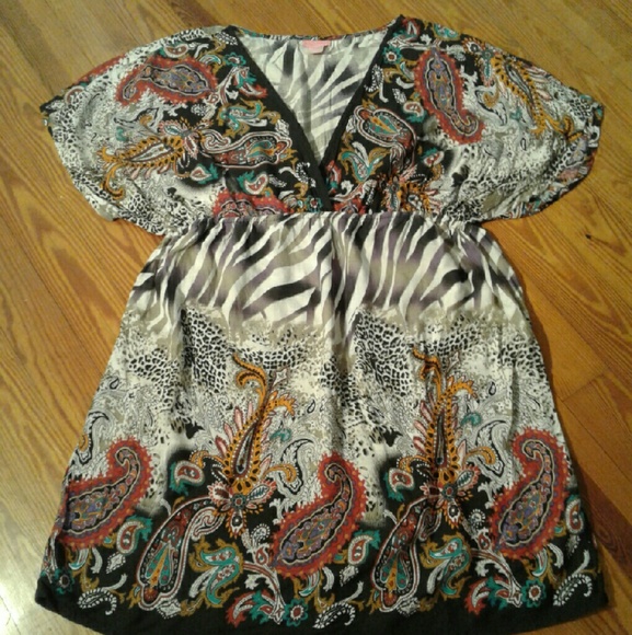 PLUS SIZE She's Cool Mini  Print Dress - Picture 1 of 3