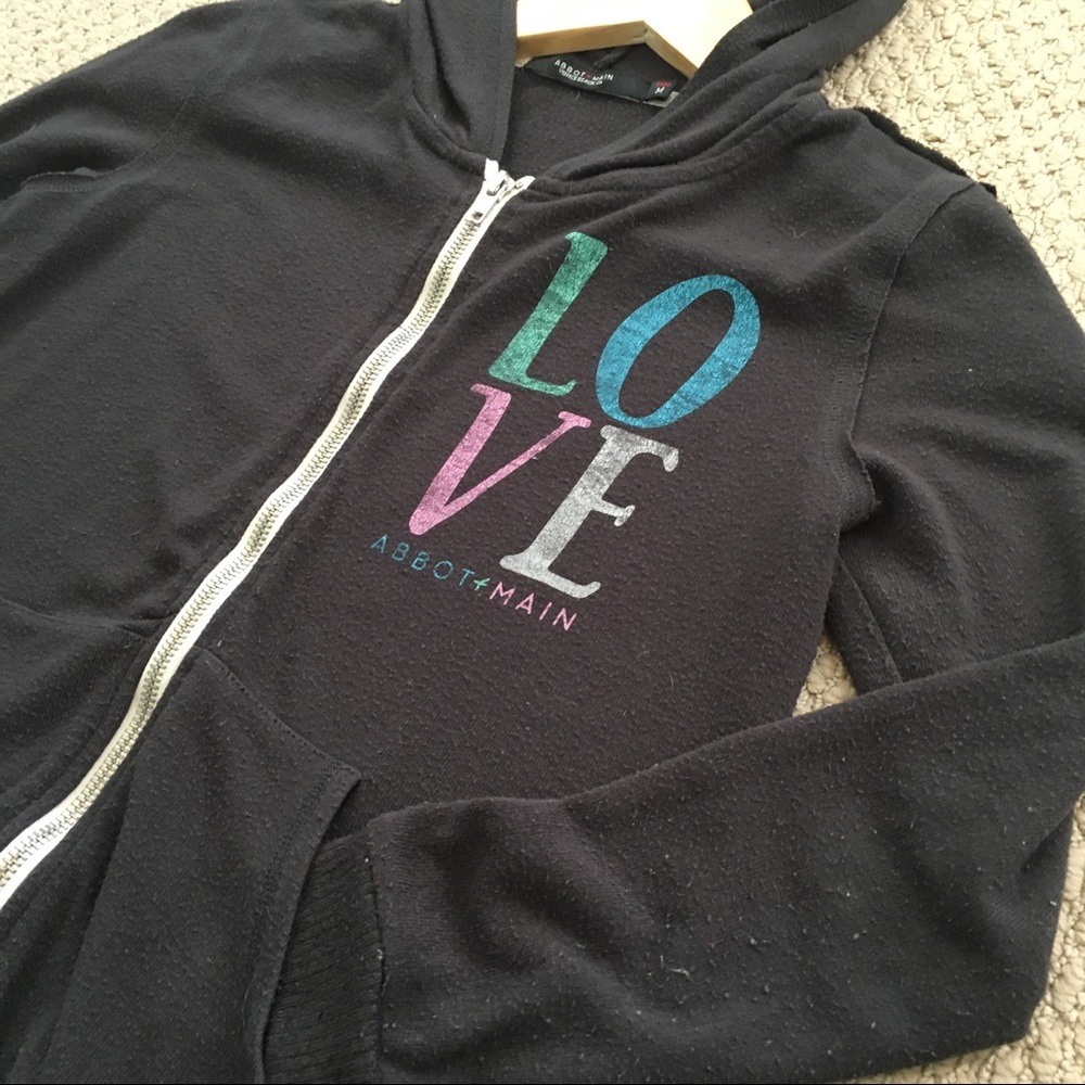 EUC Soft Thin LOVE Abbot Main Zip-Up Hoodie - Picture 3 of 4