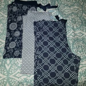 Bundle of 3 Nautica Pajama Pants blue, aqua, white