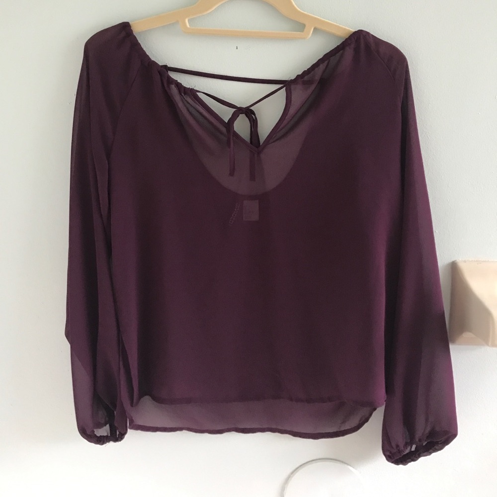 Sheer purple blouse