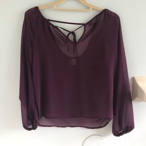 Sheer purple blouse
