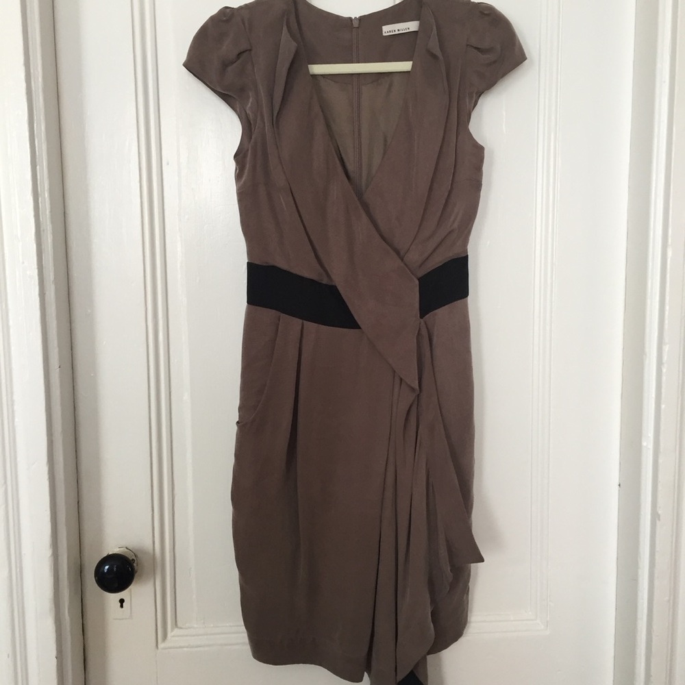 Karen Millen Silk Wrap Top Dress 4