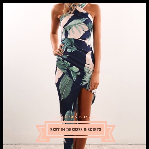 Dresses & Skirts - HP  Asymmetrical Floral halter ruched dress
