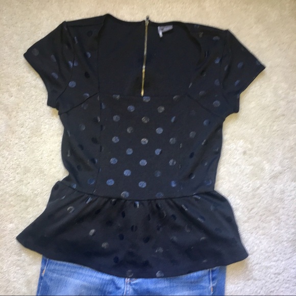 Black peplum top - Picture 1 of 3