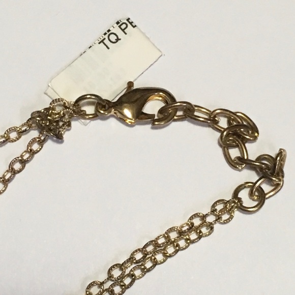 Lg. Turquoise Double Gold Chain Necklace NWT - Picture 3 of 4