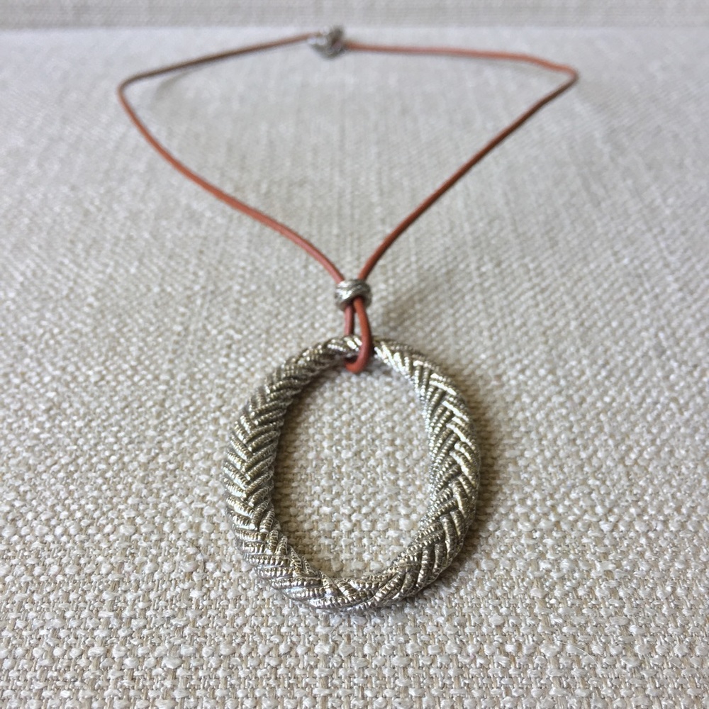 Etched Oval Necklace