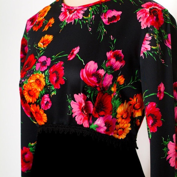 80s 90s vintage floral dress - Picture 4 of 5