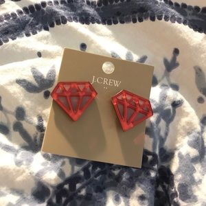 Jcrew diamond pink earrings in acrylic