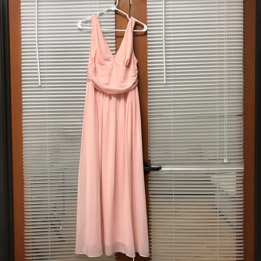 Baby pink bridesmaids dress