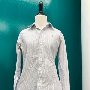 Ralph Lauren Blue and White Striped Shirt size 8