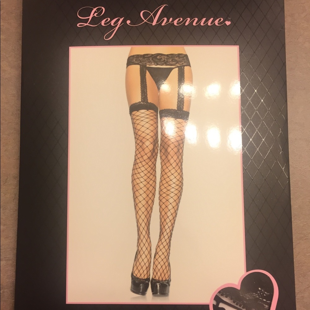 Leg Avenue Fishnets with Attached Garter