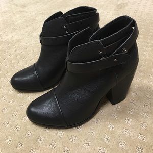 Rag & Bone Harrow booties in black leather