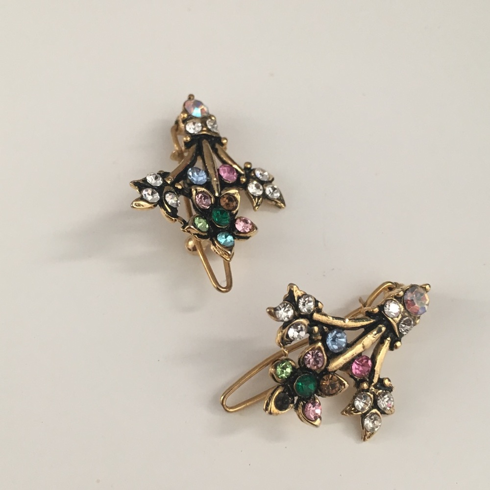 Gold and Multicolored Jewels Hair Clips + Surprise