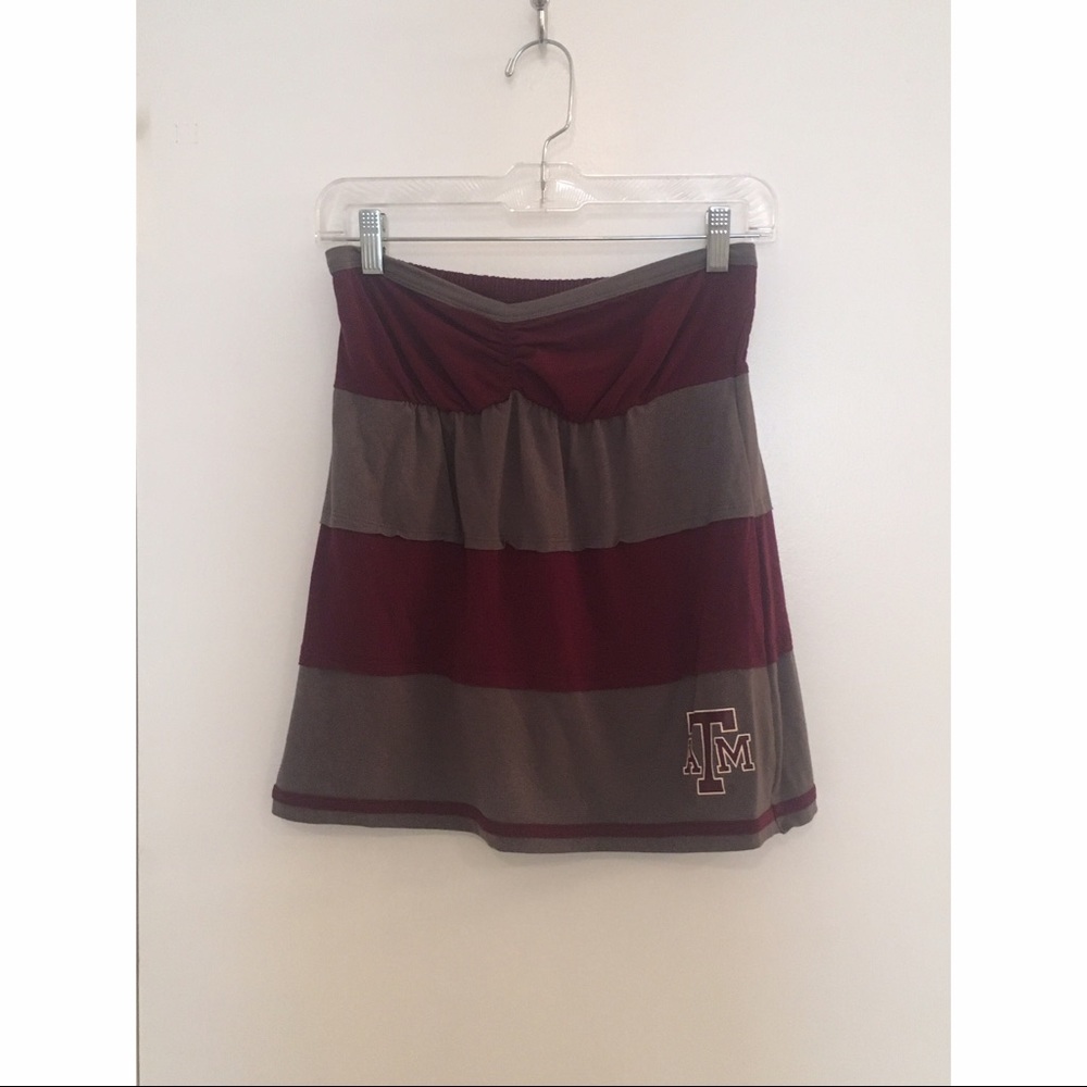 Texas A&M ruched striped tube top