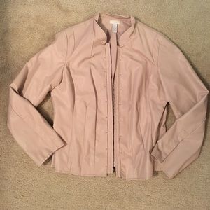 Dusty rose faux leather jacket