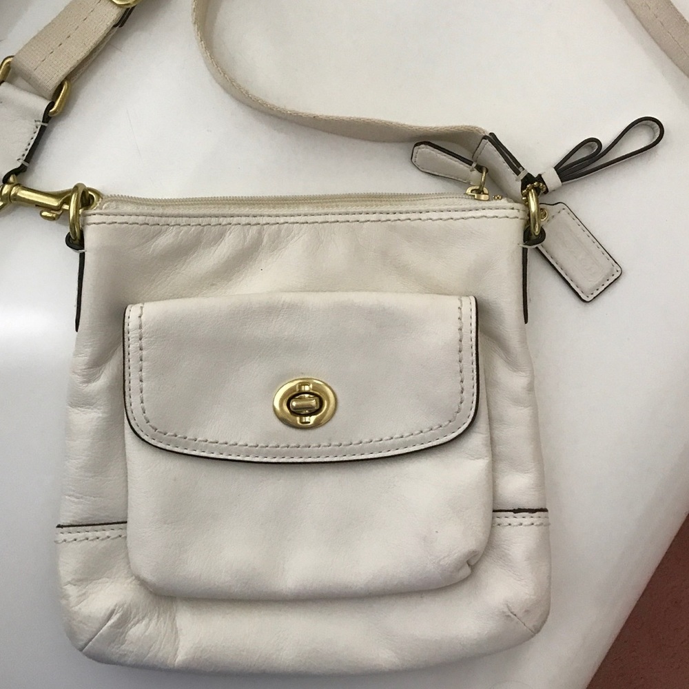 COACH Park Leather Swingpack Pearl Crossbody Bag