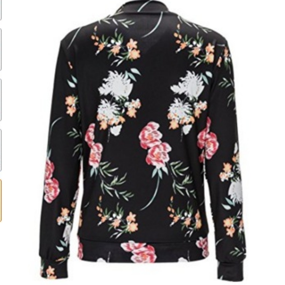 Black Floral Print Jacket - Picture 5 of 5