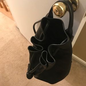 Black leather MK backpack/purse