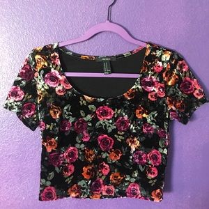 Forever 21 Floral Crop Top Medium