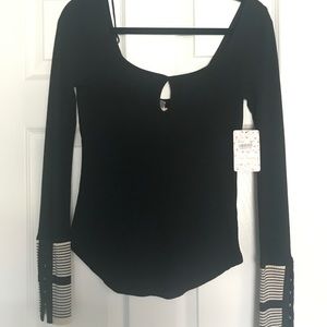 FREE PEOPLE long sleeve black shirt