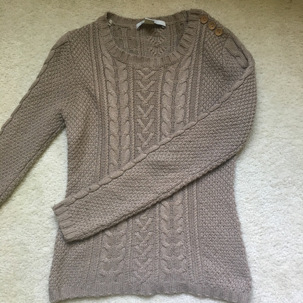 Tan cable knit sweater