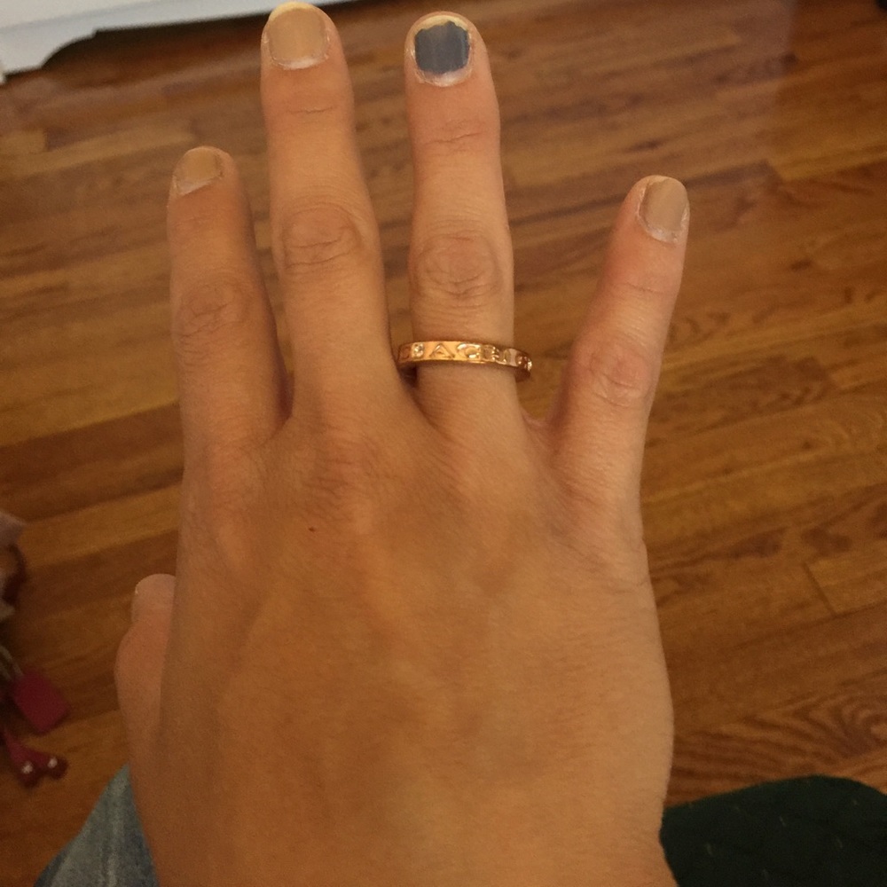 Rose gold Coach pave ring