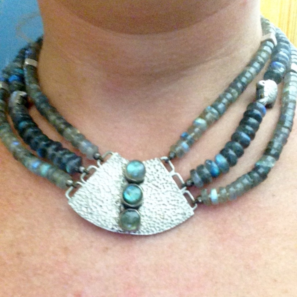 One of a kind handmade silver clasp necklace