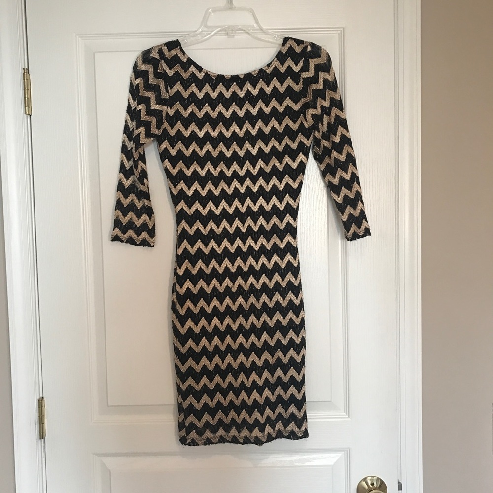 Forever 21 Black and Gold Cocktail Dress