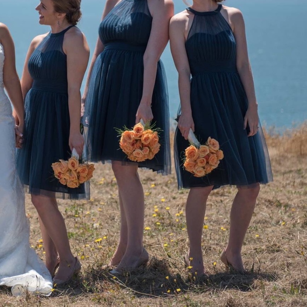 Azazie navy blue bridesmaid dress size: 0