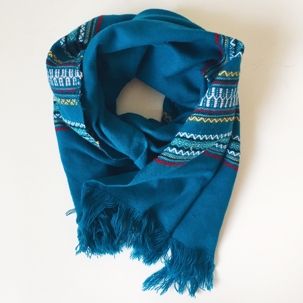 Turquoise Aztec Scarf