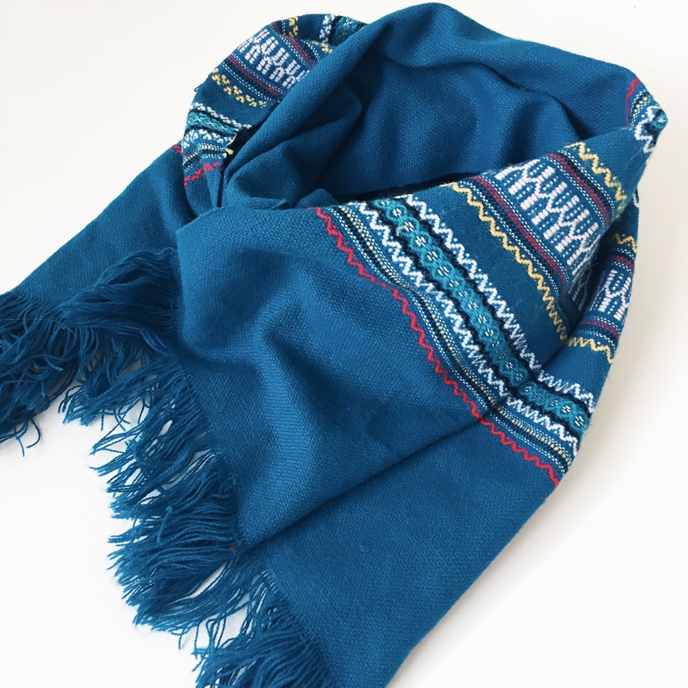 Turquoise Aztec Scarf - Picture 2 of 4