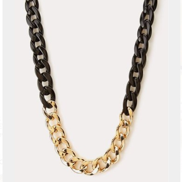 Black and Gold Chainlink Necklace - Picture 1 of 5