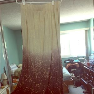 Brown/cream maxi skirt from UO