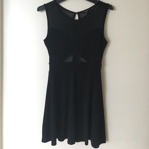 Black Mesh Skater Dress