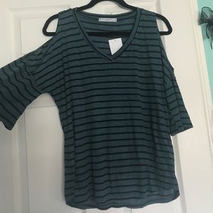 TEAL cold shoulder top