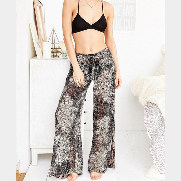 Chiffon Floral Wide-Leg Pant - Picture 1 of 2