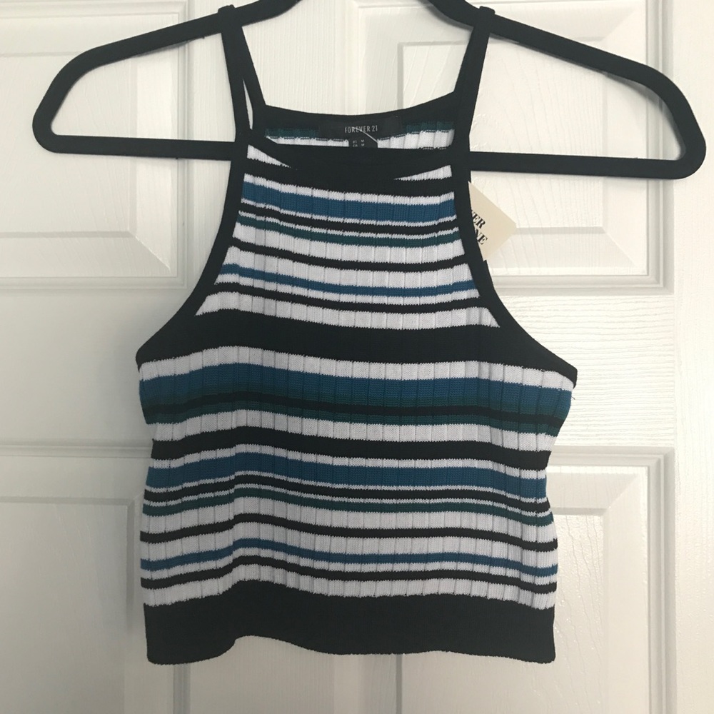 striped CROP TOP