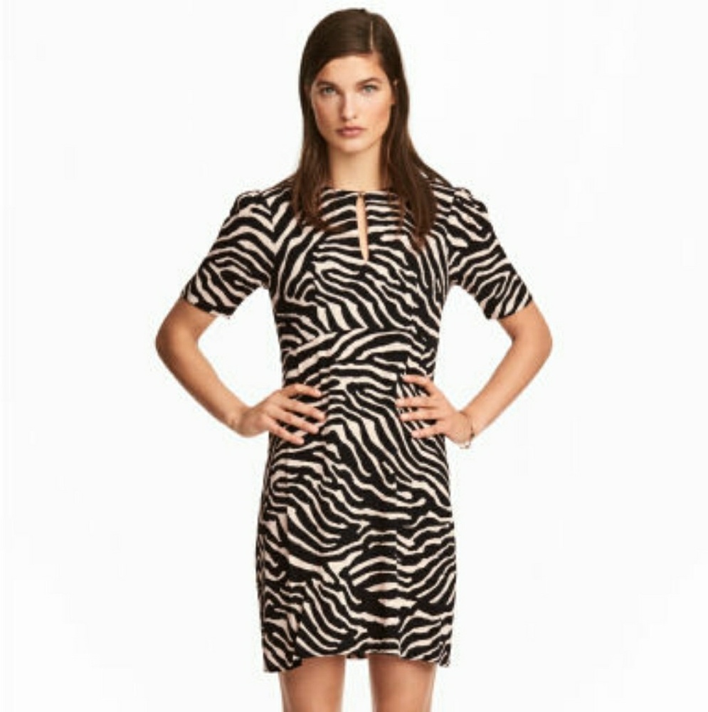 Zebra print crepe dress