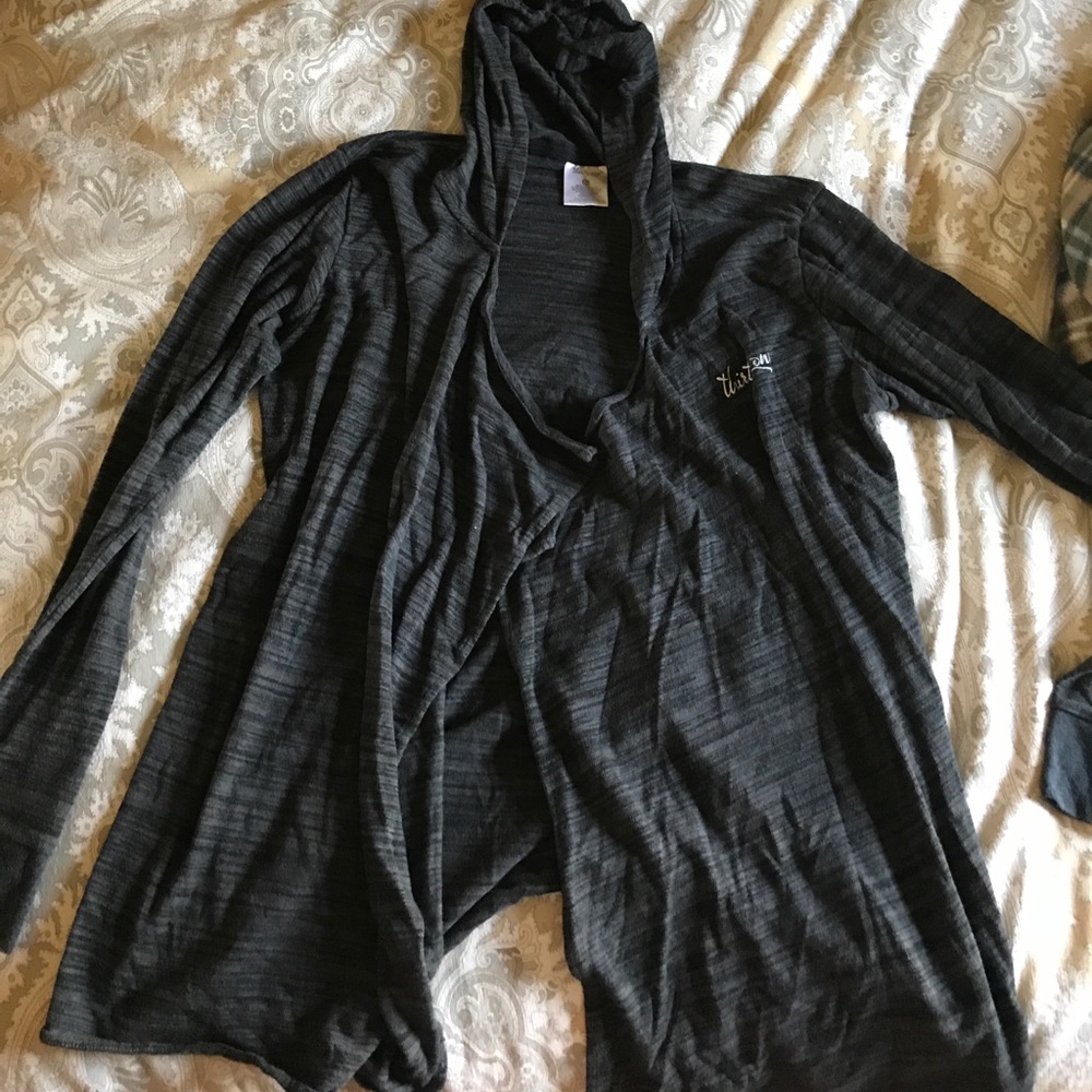 Grey hooded cardi