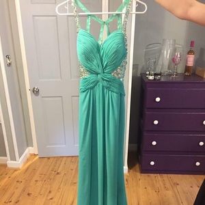 Teal prom dress