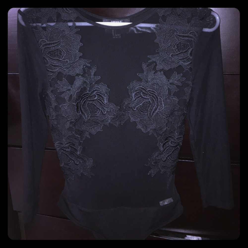 Black sheer LEOTARD