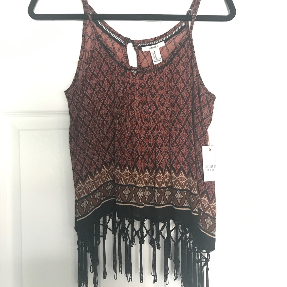 RUST fringe cami