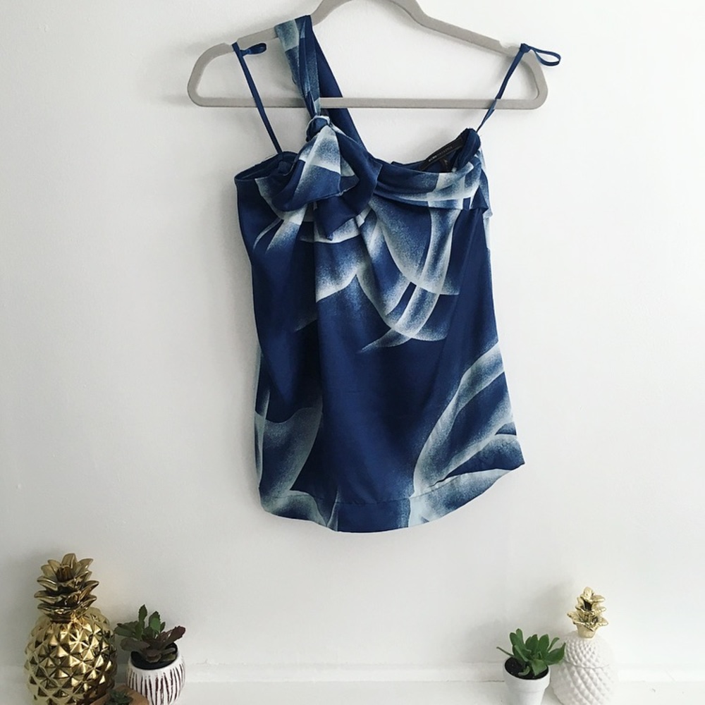 BCBGeneration One Shoulder Silk Blouse