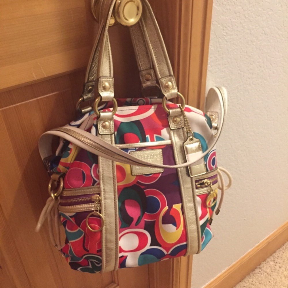 Coach multi colored purse