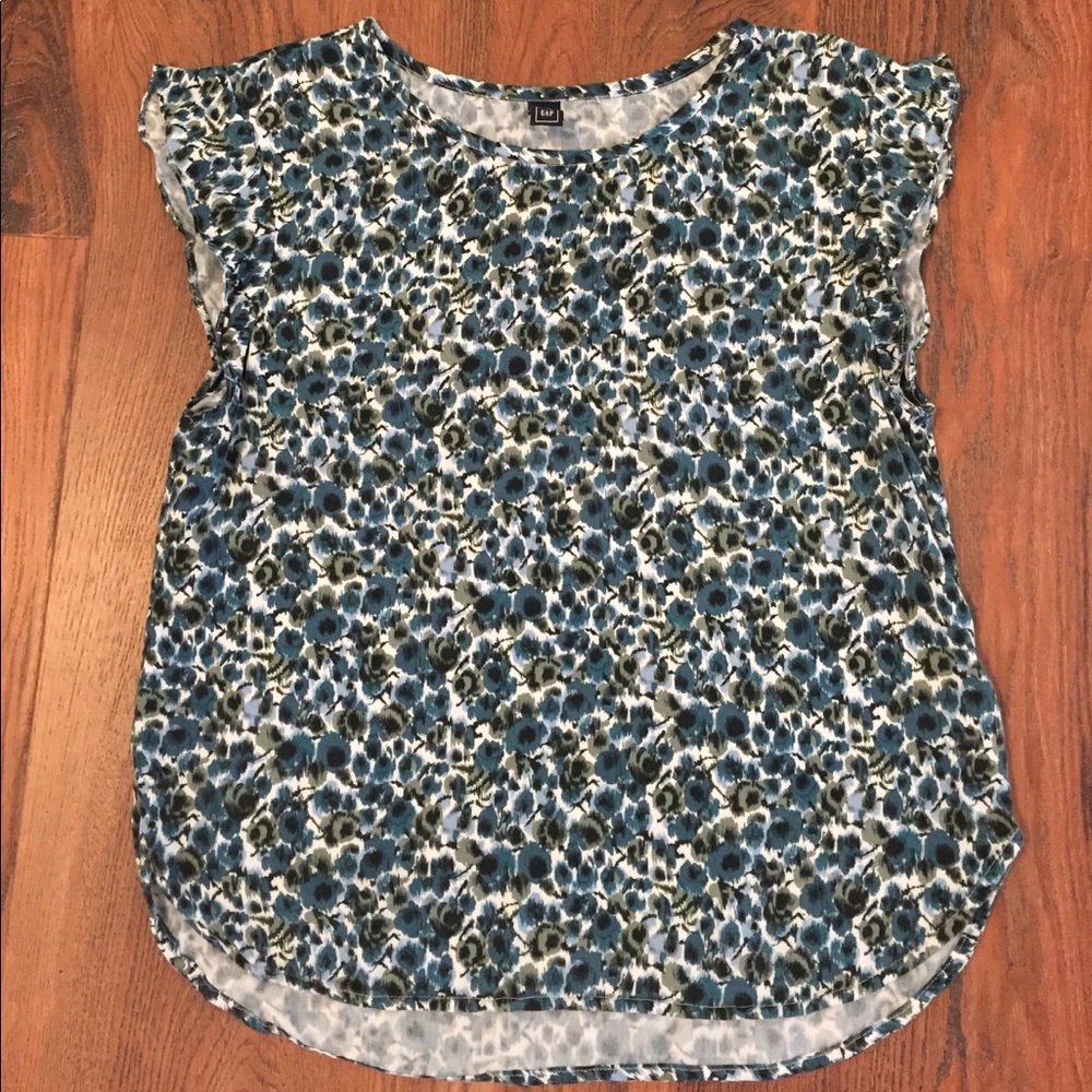 Gap Floral Ruffled Cap Sleeve Top