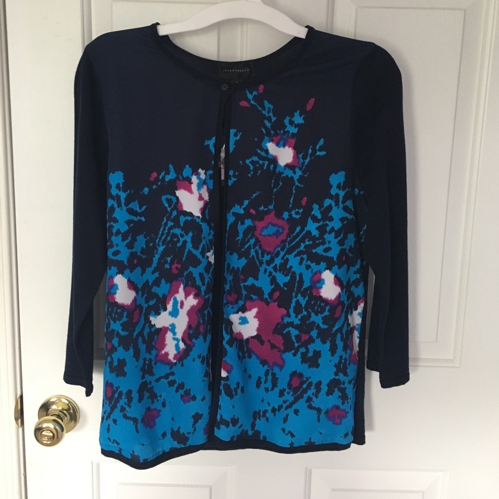 Blue patterned sweater